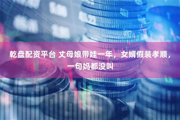 乾盘配资平台 丈母娘带娃一年，女婿假装孝顺，一句妈都没叫