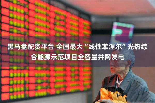 黑马盘配资平台 全国最大“线性菲涅尔”光热综合能源示范项目全容量并网发电