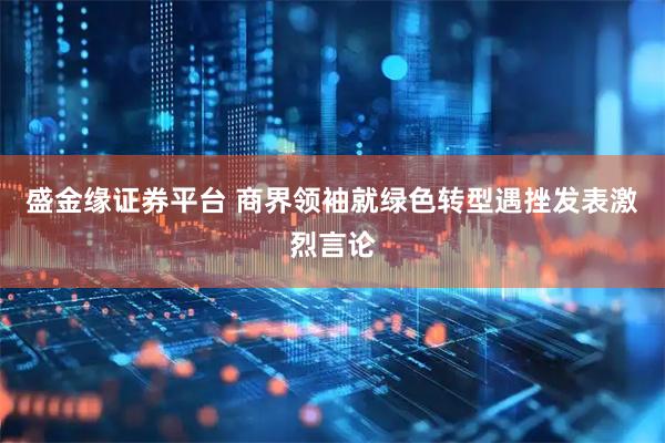 盛金缘证券平台 商界领袖就绿色转型遇挫发表激烈言论